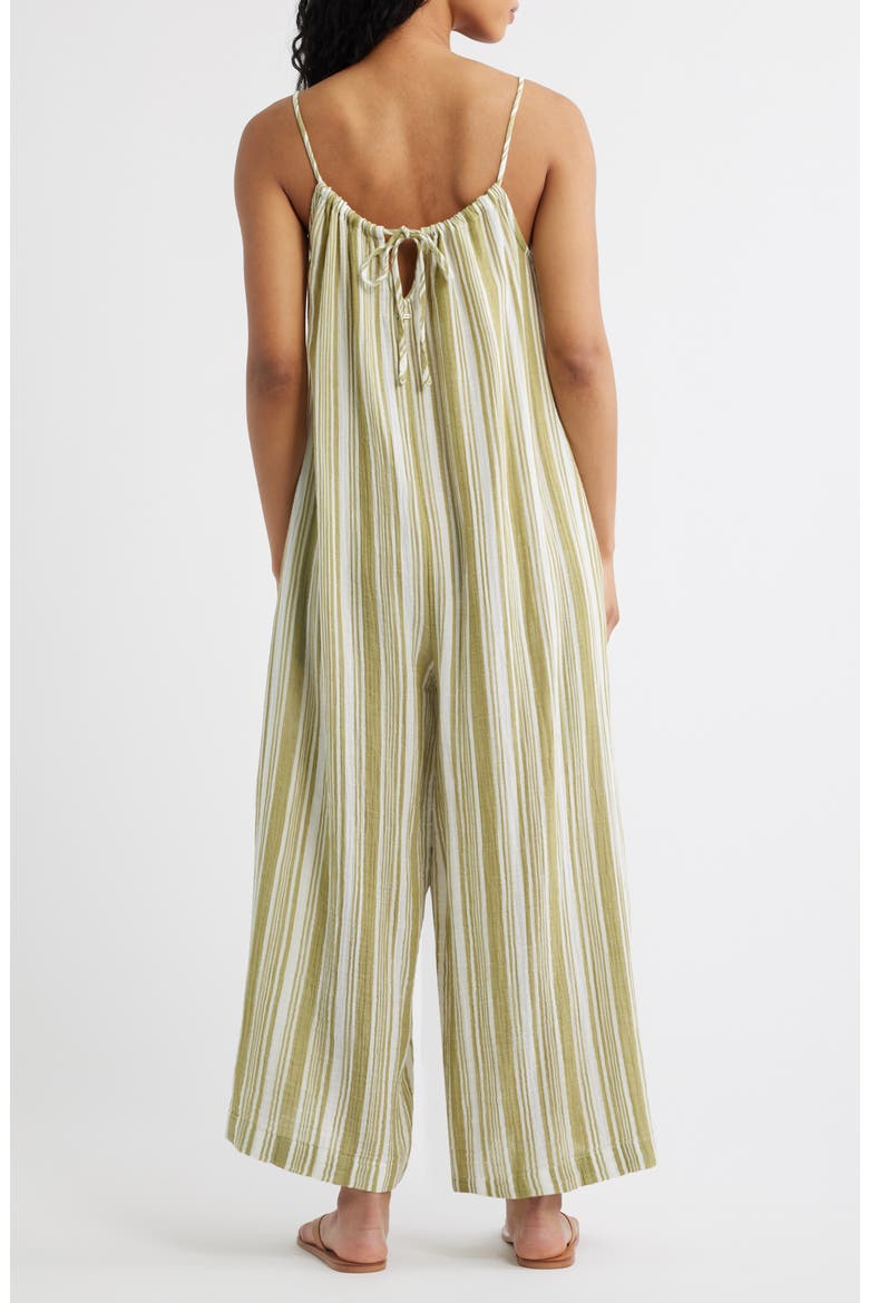 Surf Stripe Wide Leg Jumpsuit, Alternate, color, OLIVE