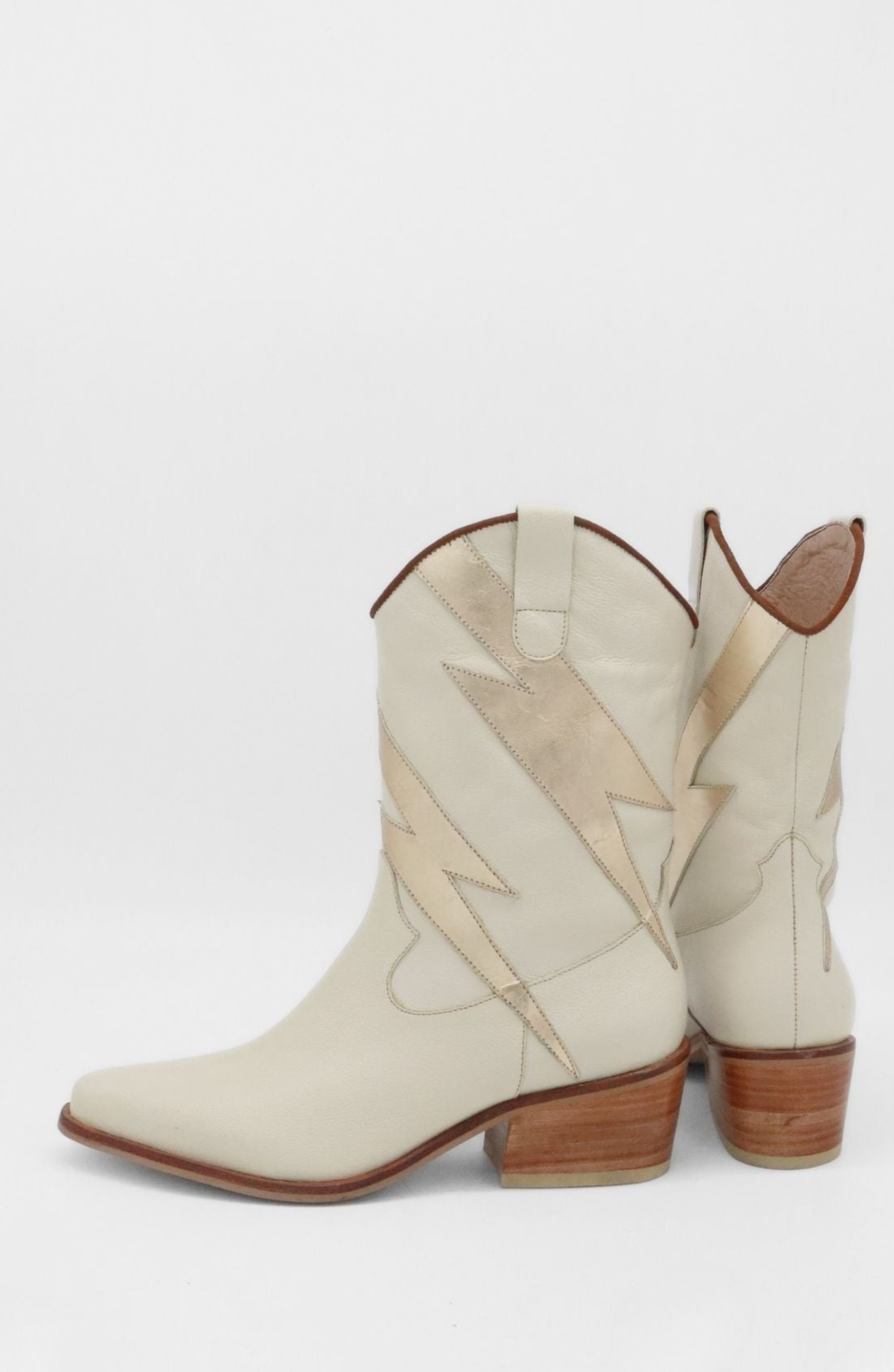 Idol Western Cowboy Boots, Alternate, color, Off White / Gold Metallic