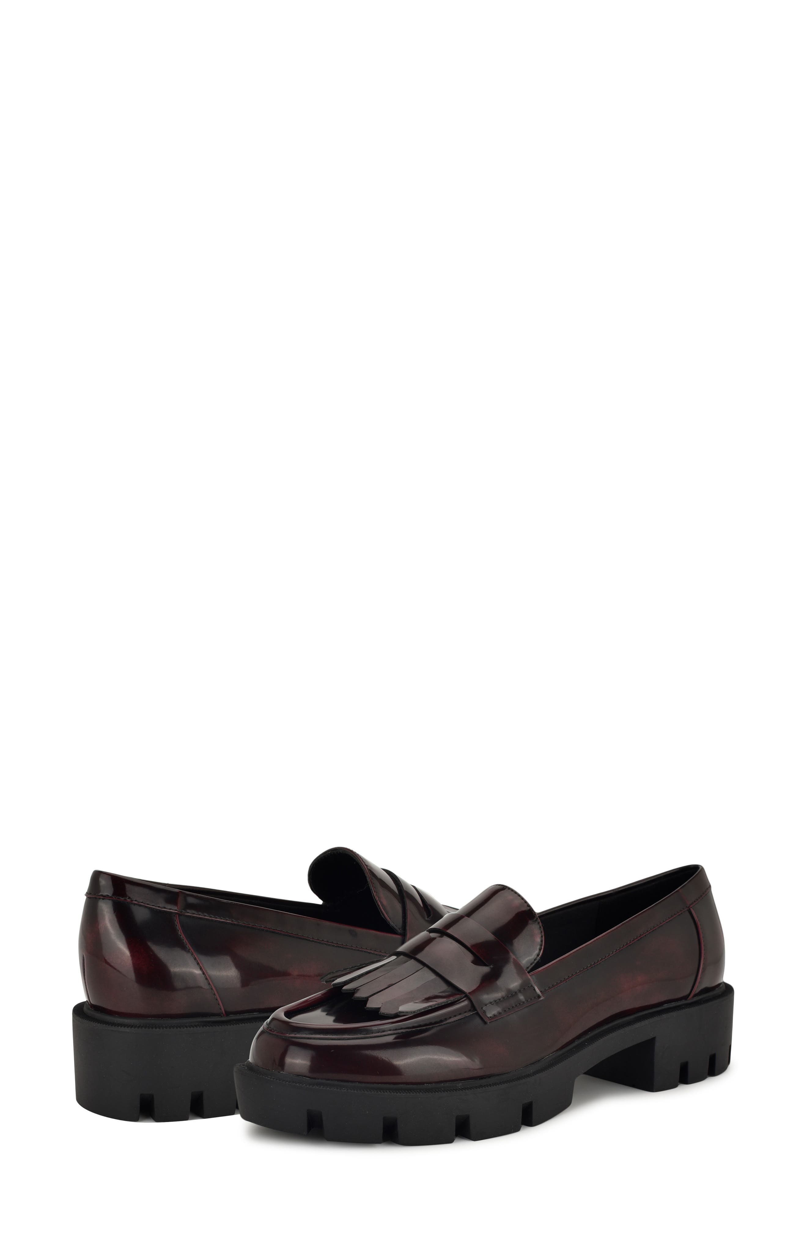 Nine West Missa Platform Lug Loafer, Alternate, color, Dark Red 600