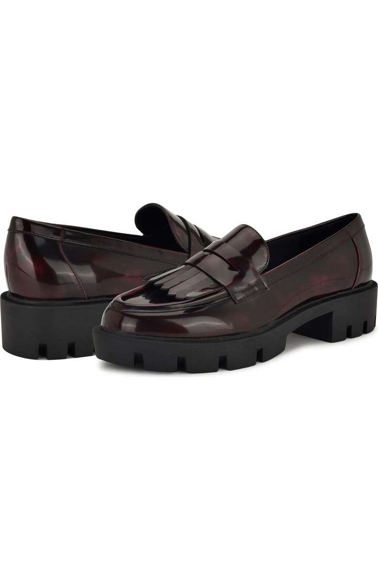 Nine West Missa Platform Lug Loafer, Alternate, color, Dark Red 600