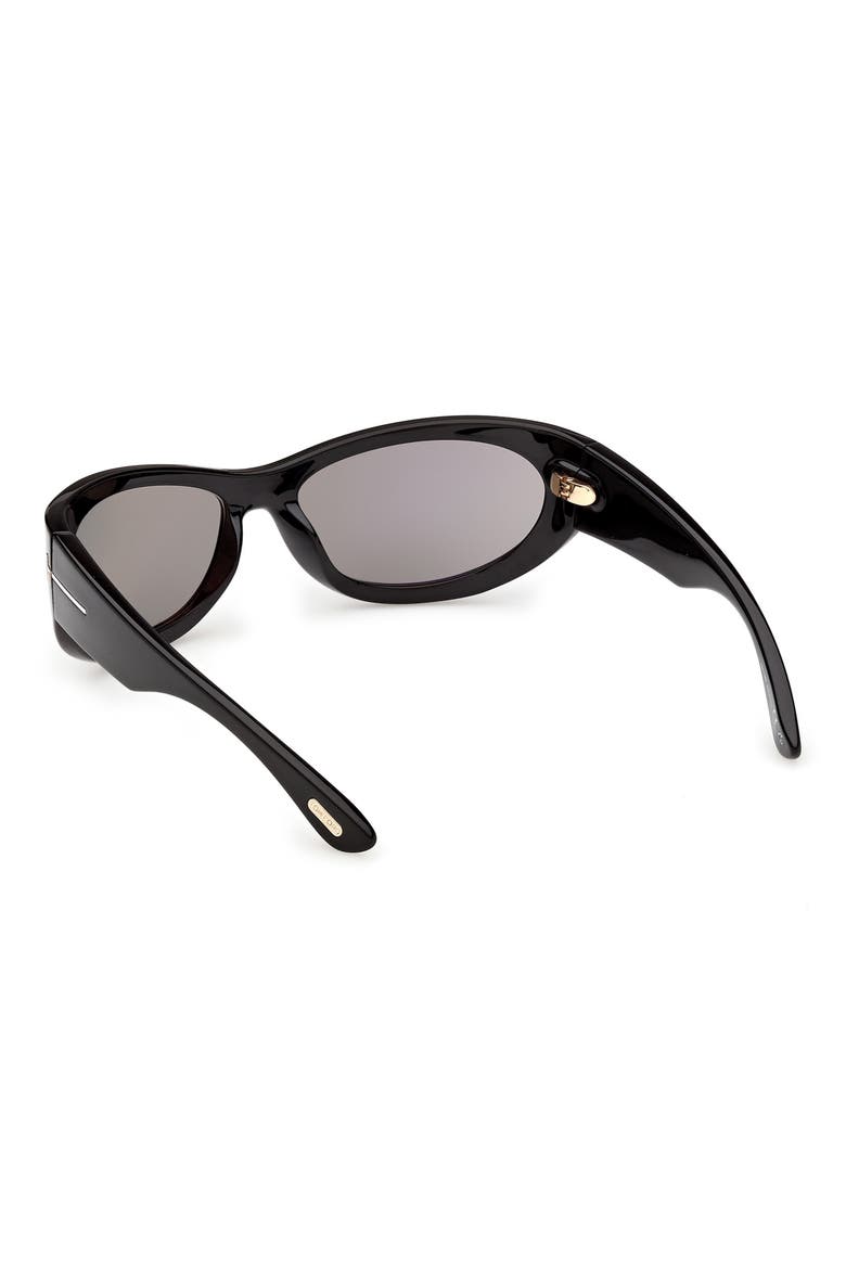Leona 62mm Cat Eye Sunglasses, Alternate, color, SHINY BLACK / SMOKE