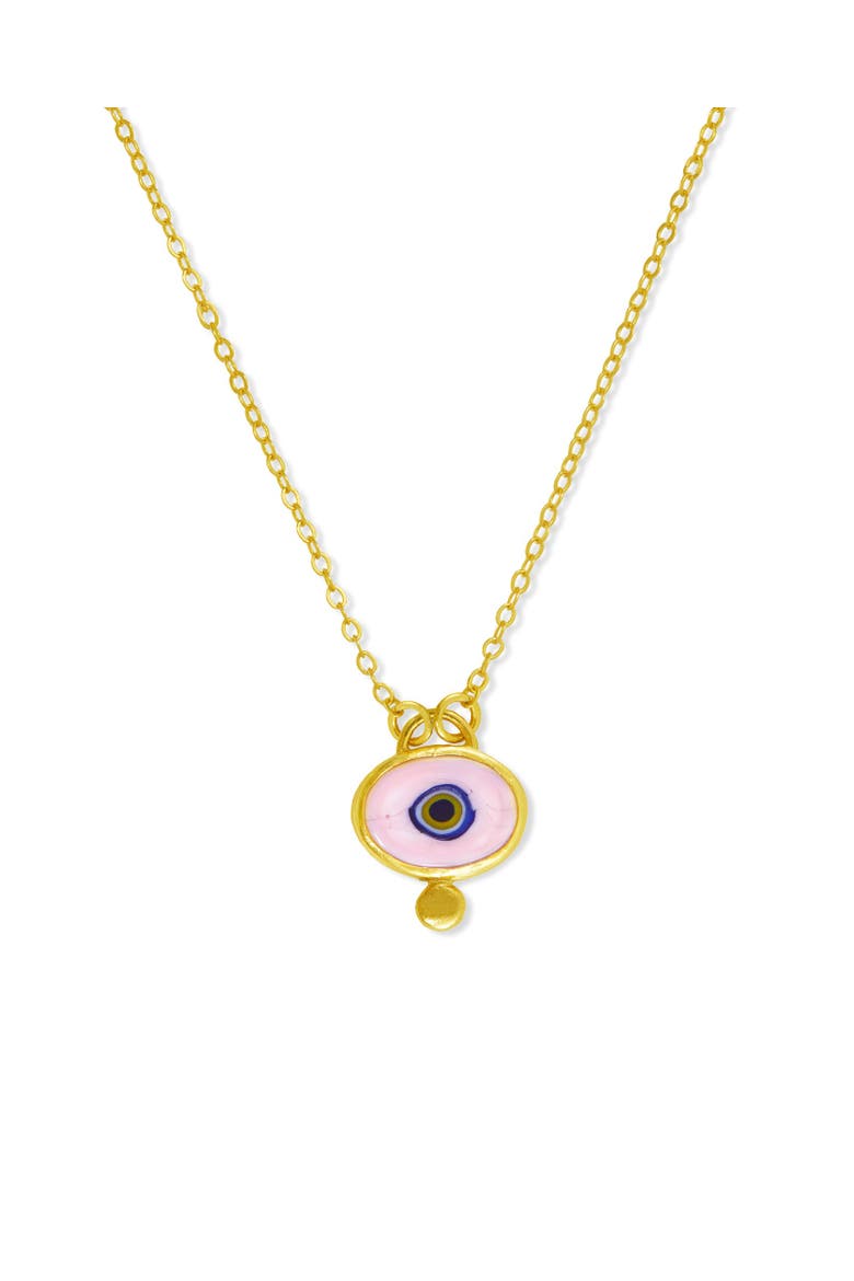Alara Evil Eye Pendant Necklace, Main, color, Pink