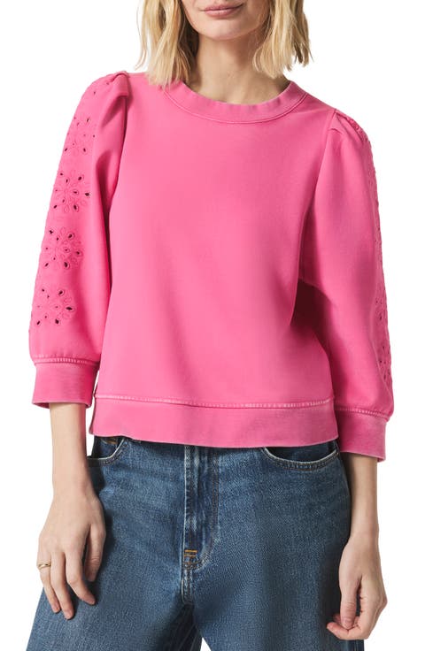 Rory Embroidered Eyelet Sleeve Sweatshirt