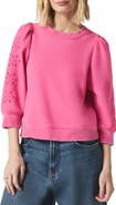 Splendid Rory Embroidered Eyelet Sleeve Sweatshirt