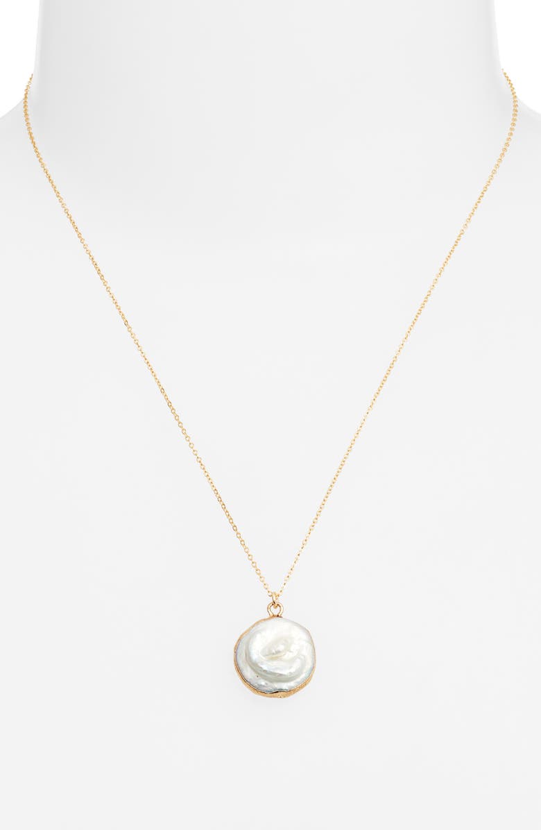 Set & Stones Annabelle Freshwater Pearl Pendant Necklace, Alternate, color, Gold