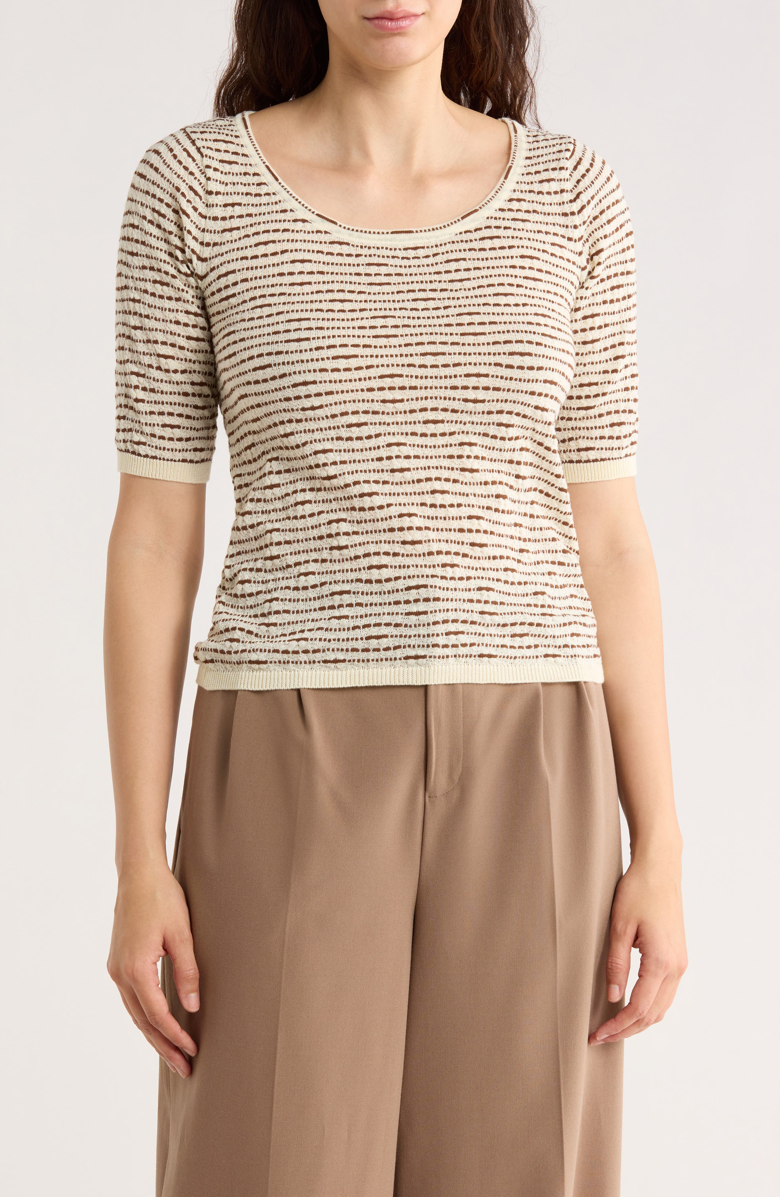 MAX STUDIO Pattern Elbow Sleeve Sweater