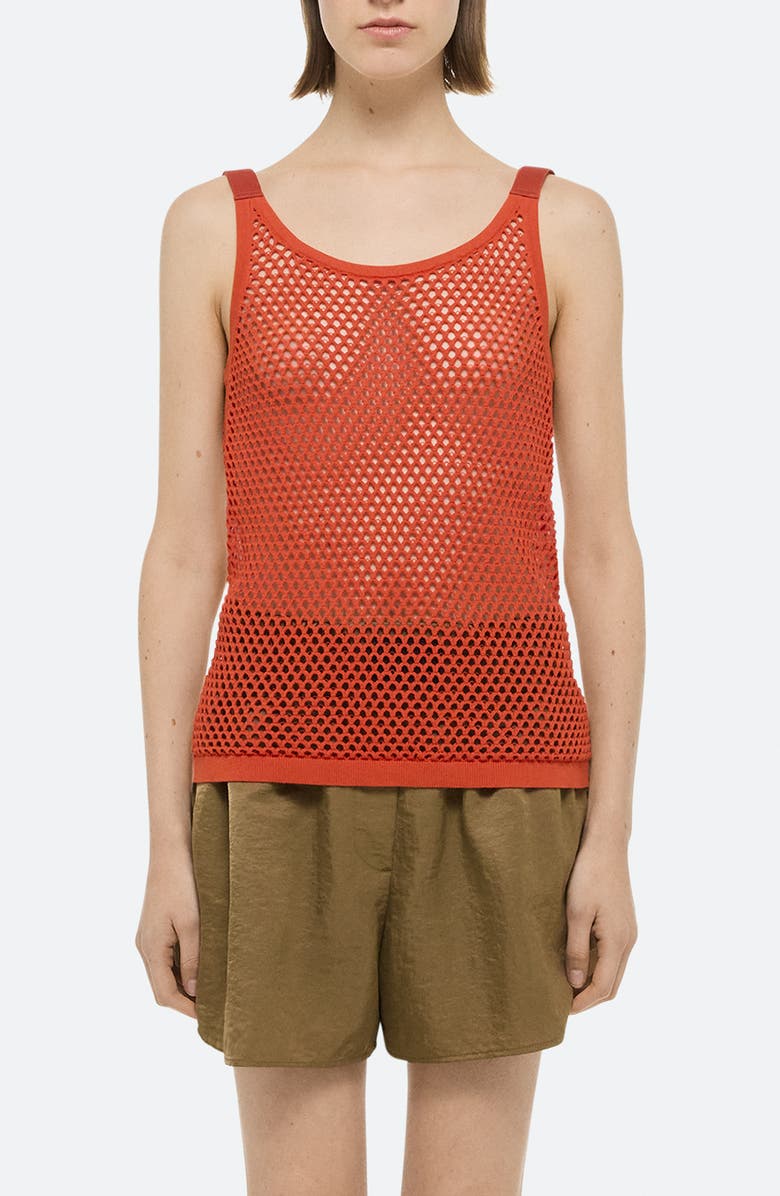 Helmut Lang Mesh Cotton Tank, Main, color, 