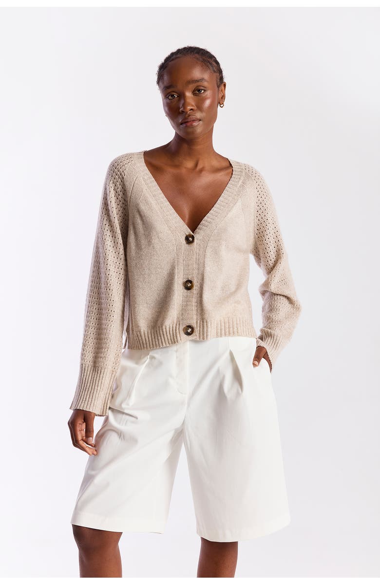 Brodie Pure Cashmere Natalie Deep V 100% Cashmere Cardigan, Main, color, 