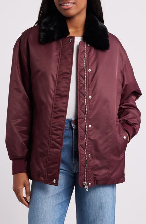 Faux Fur Collar Jacket