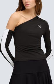 PUMA T7 Off the Shoulder Long Sleeve Top