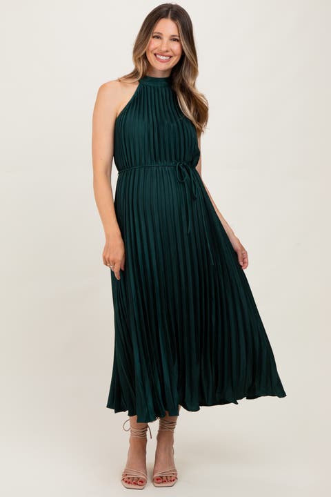 Pleated Halter Dress