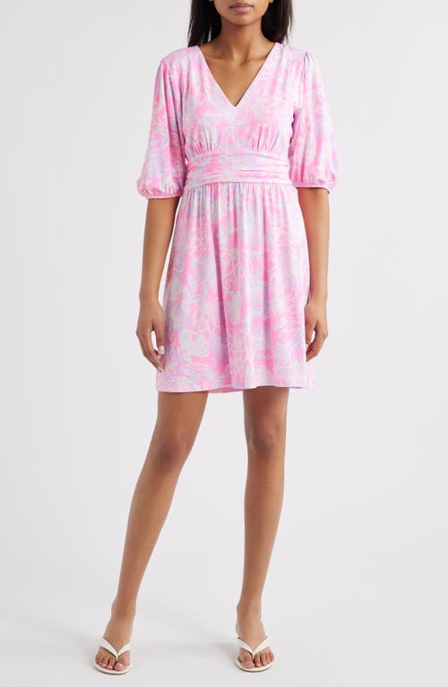 Lilly Pulitzer® Brightan Floral Fit & Flare Dress in Rousseau Pink Zen Garden  product