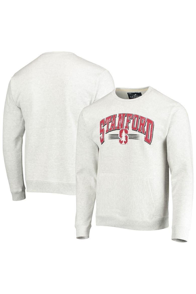 Men's League Collegiate Wear Heathered Gray Stanford Cardinal Upperclassman Pocket Pullover Sweatshirt, Main, color, Heather Gray