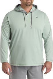 Reebok Big & Tall French Terry Performance Henley Hoodie