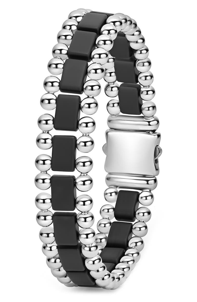 LAGOS Men's Anthem Ceramic Link Bracelet, Alternate, color, Black