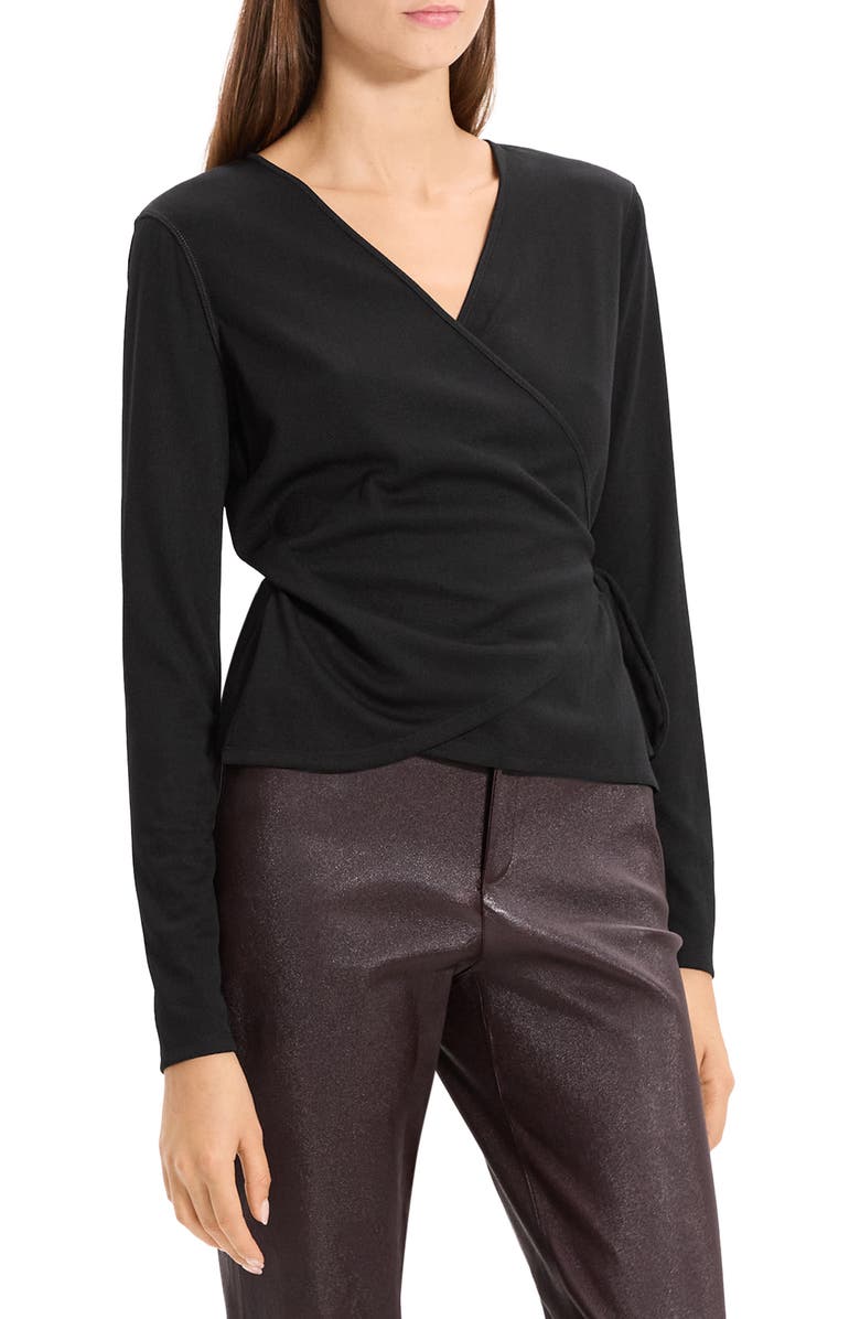 Theory Wrap Sweater, Alternate, color, Black - 001