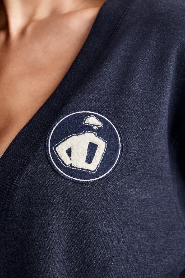 Women's 1876 Collection Fleece Cardigan, Alternate, color, 1876 Navy Blue