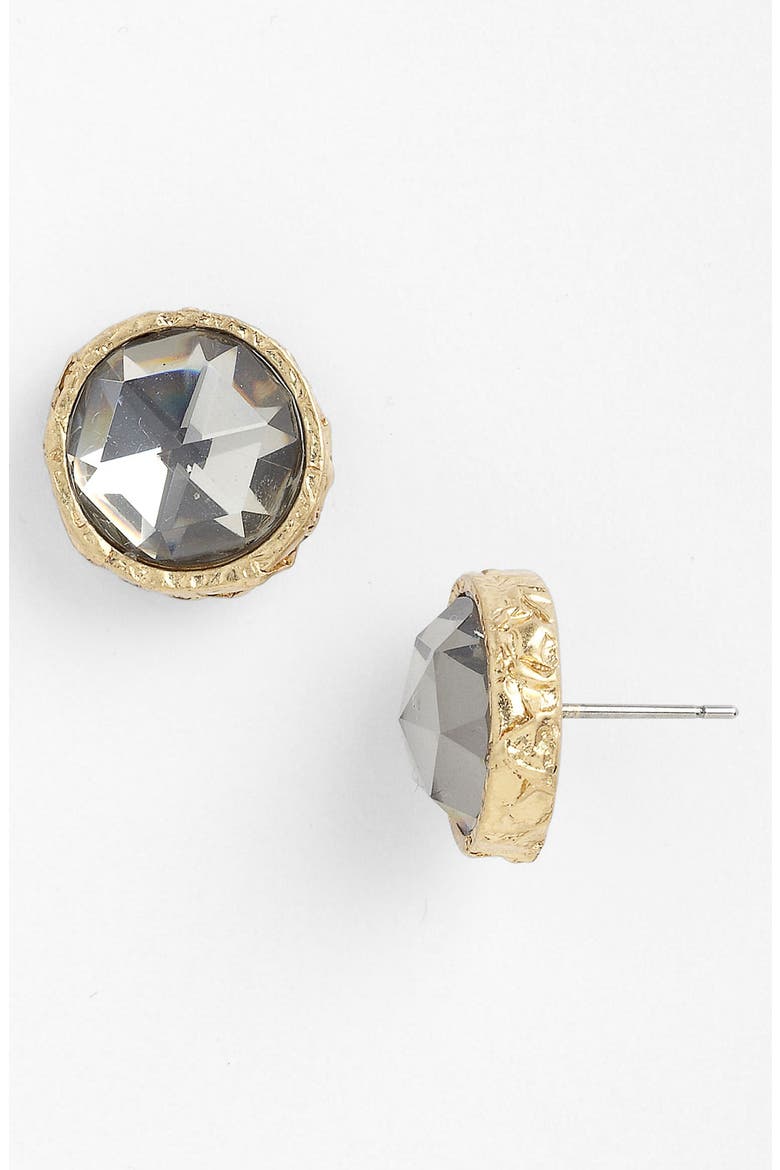 'Exploded Bow' Stud Earrings, Main, color, BLACK DIAMOND/ ANTIQUE GOLD