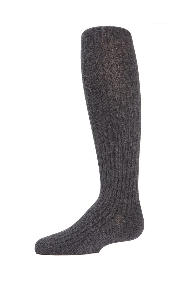 Ribbed Cotton Sweater Tights, Main, color, Charcoal