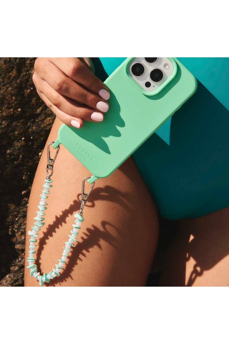 Seafoam Shell Phone Wristlet, Alternate, color, Mint