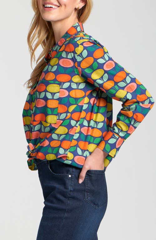Apny Boyfriend Poplin Button-up Shirt In Multi