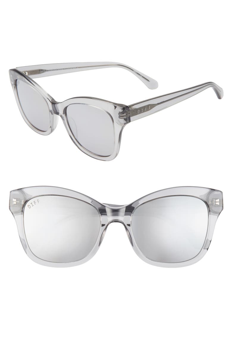 Skylar 52mm Cat Eye Sunglasses, Main, color, CRYSTAL SMOKE/ GREY