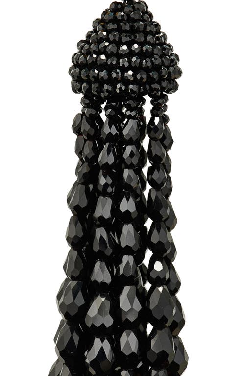 Oscar De La Renta Beaded Chandelier Clip-on Earrings In Black