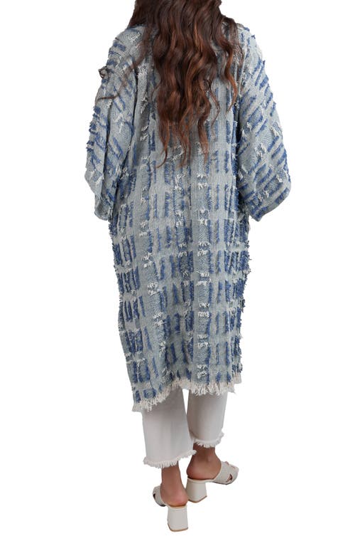 Saachi Frayed Denim Duster In Denim