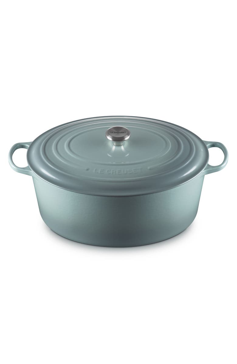 Le Creuset Signature 15 1/2-Quart Oval Enamel Cast Iron French/Dutch Oven, Alternate, color, Sea Salt