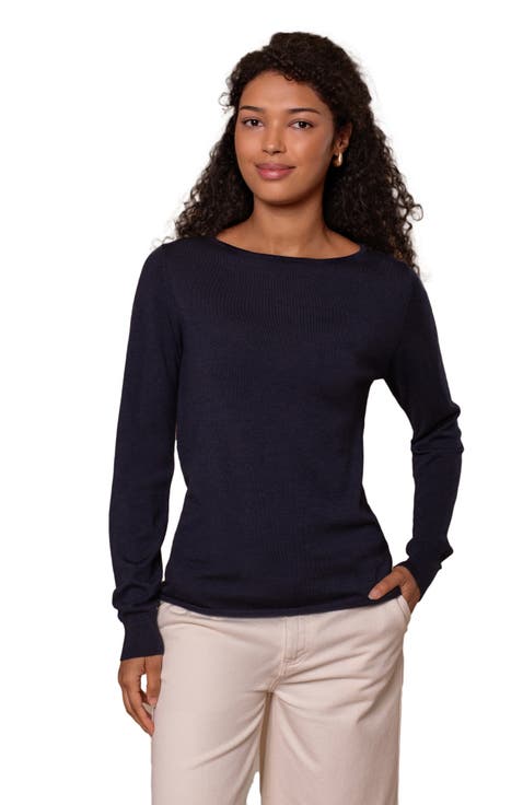 Merino Fine Knit Boat Neck Sweater