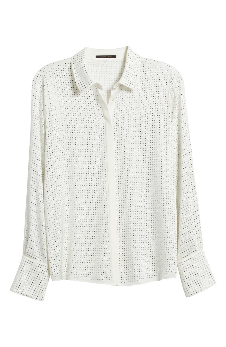 KOBI HALPERIN Renana Perforated Stretch Silk Shirt, Alternate, color, 