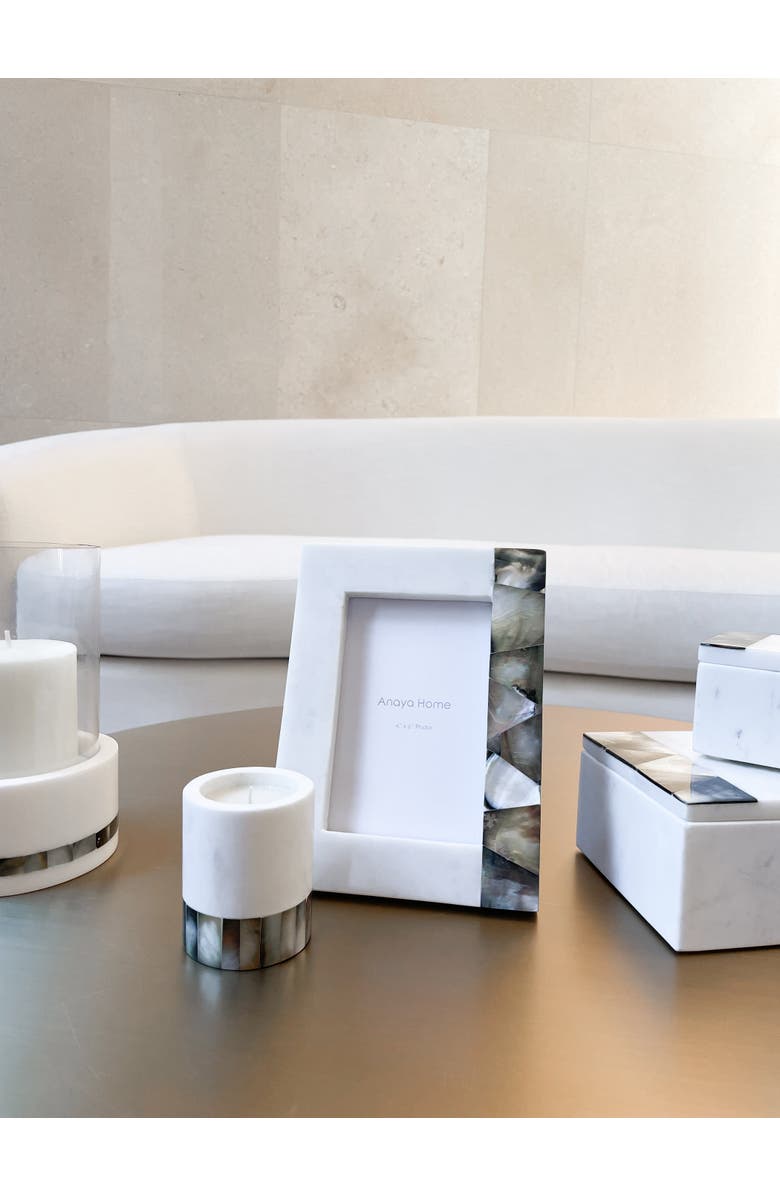 Anaya Grey Mother of Pearl Lavender Candle, Alternate, color, 