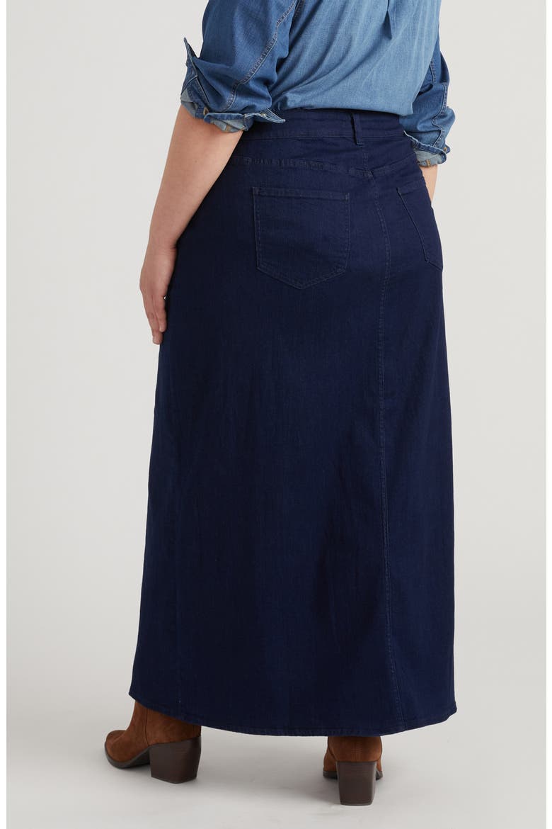 Denim Maxi Skirt, Alternate, color, DARK INDIGO