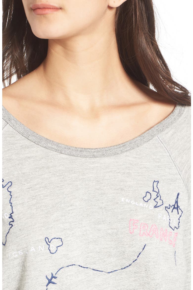 France to USA Sweatshirt, Alternate, color, HEATHER GREY