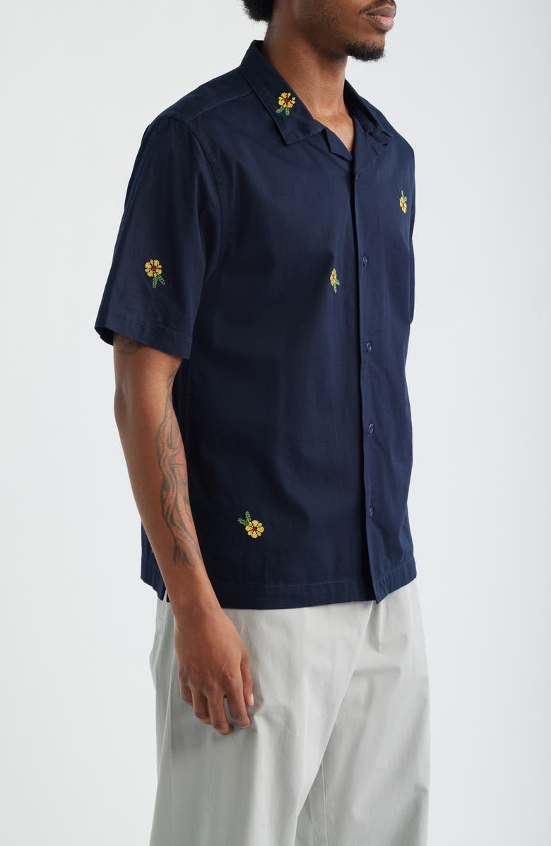 Service Works Cross Stitch Organic Cotton Button-Up Shirt, Alternate, color, Dark Navy