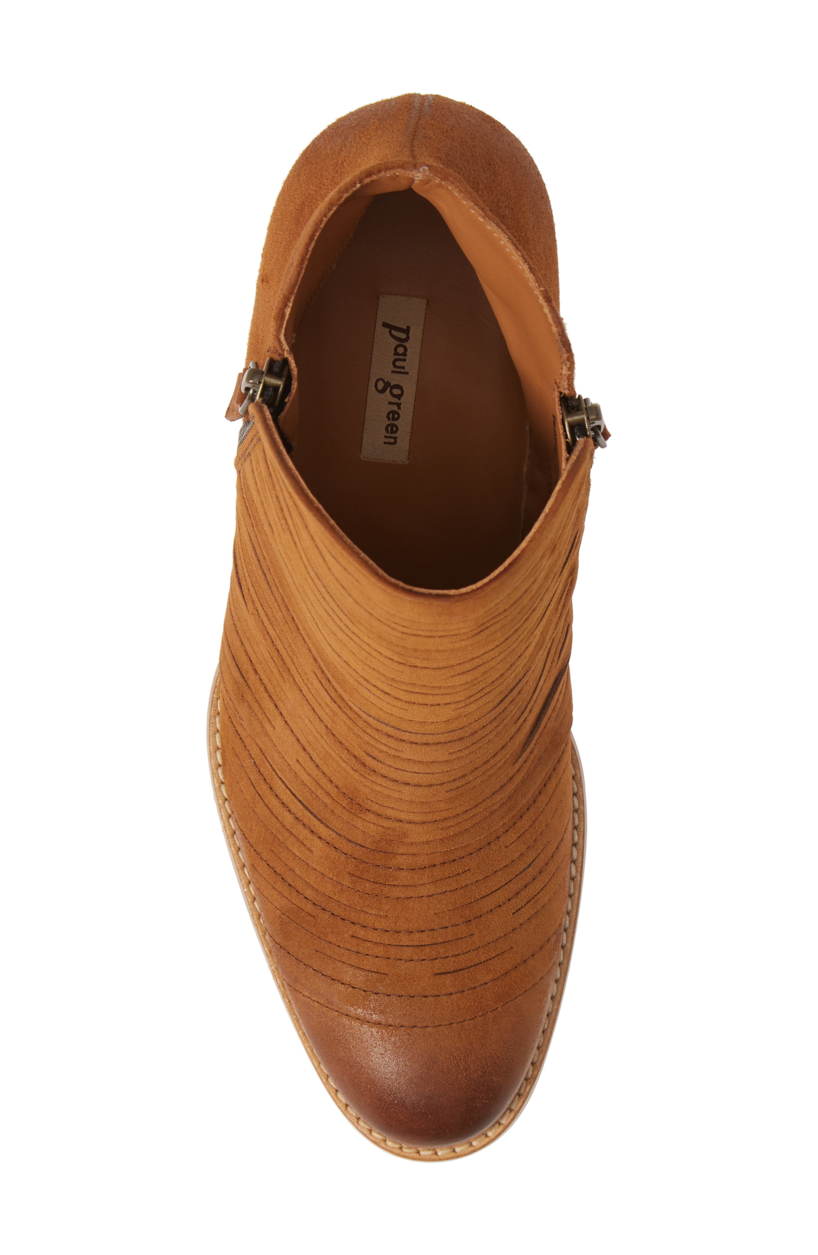 Malibu Sliced Zip Bootie, Alternate, color, COGNAC