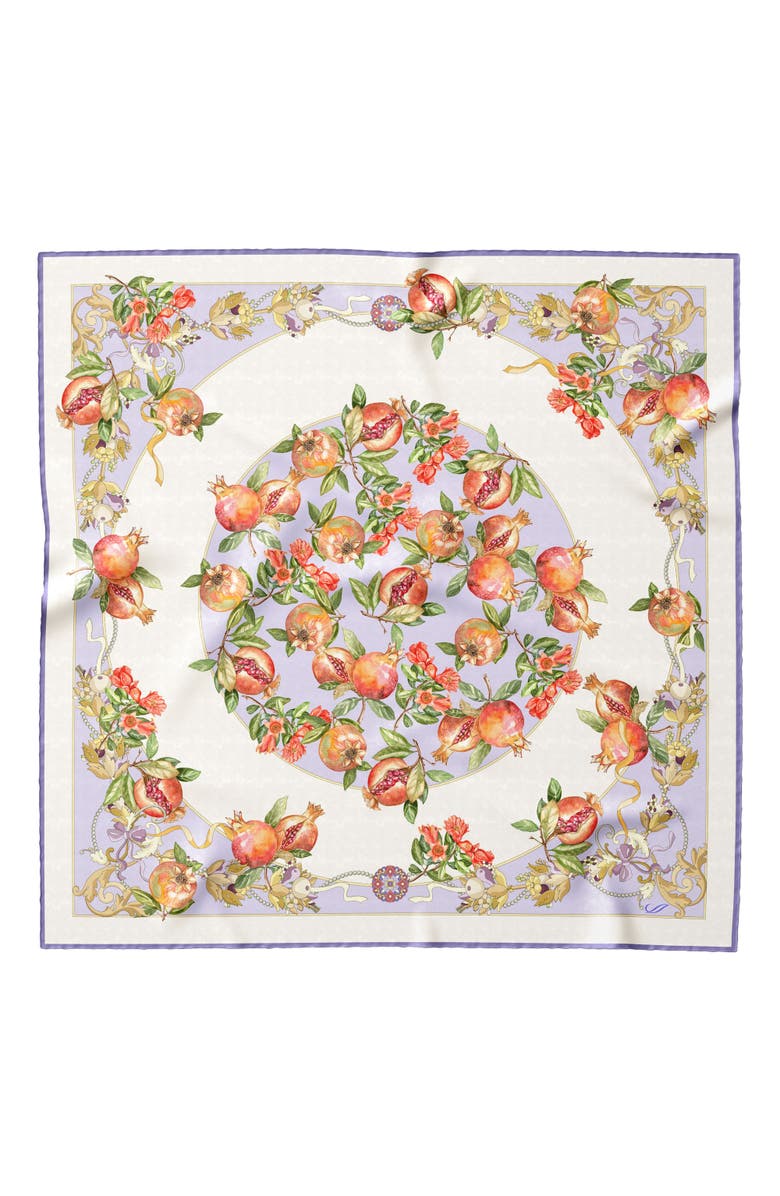 Elizabetta Melograno - Hand Rolled Silk Foulard for Women, Alternate, color, Lavender