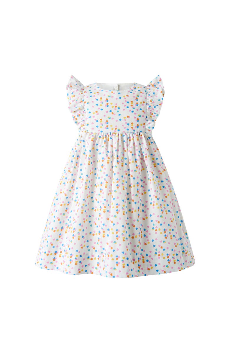 Rachel Riley Heart Confetti Sundress & Hat, Alternate, color, Ivory