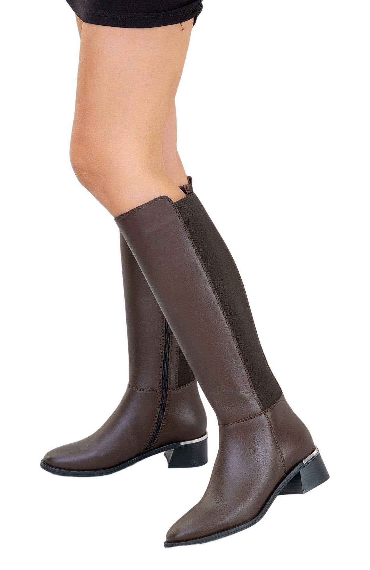 Rochos Leather Boot, Alternate, color, Brown Leather