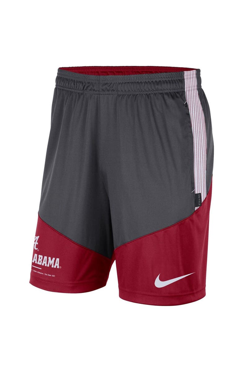 Nike Men's Nike Charcoal/Crimson Alabama Crimson Tide Team Performance Knit Shorts, Alternate, color, 