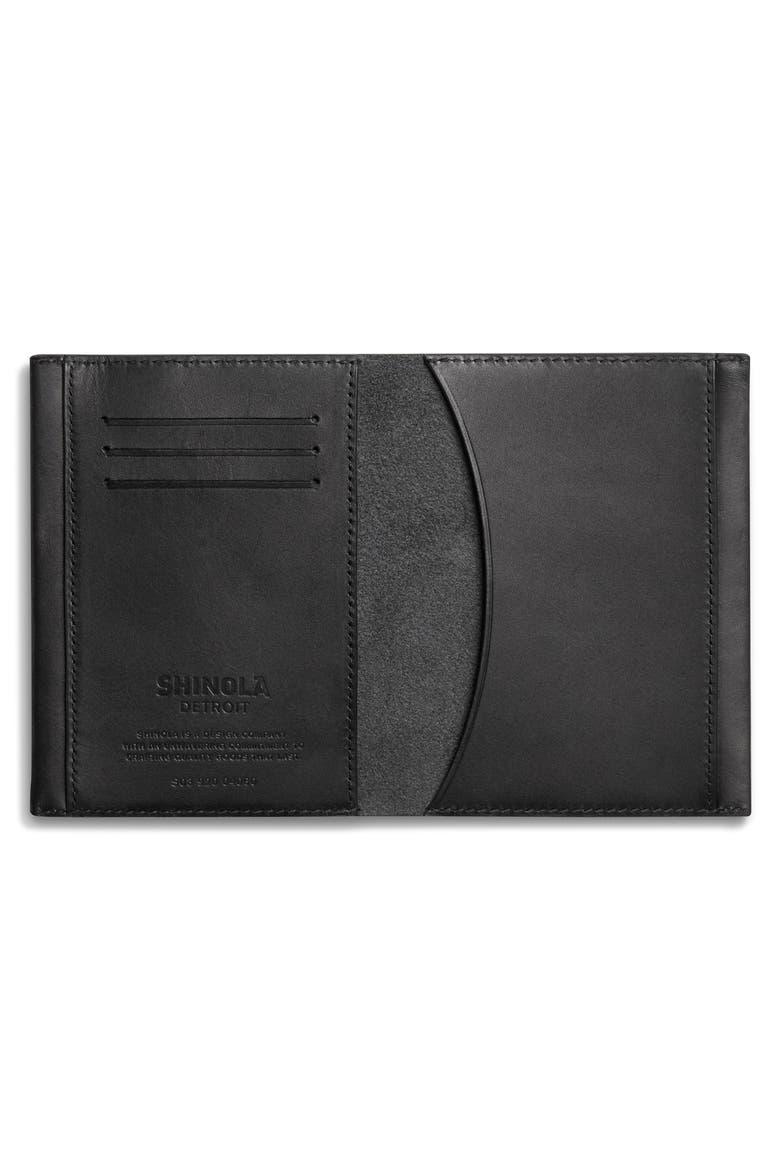Leather Passport Holder, Alternate, color, BLACK