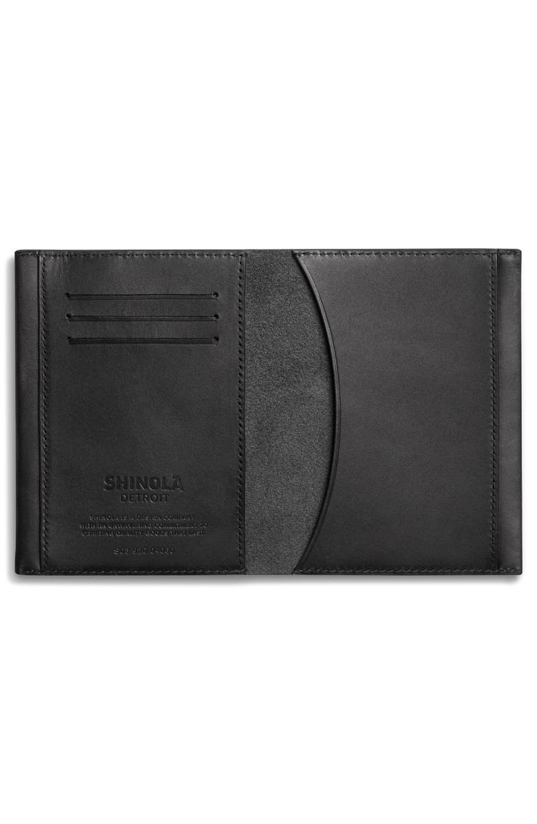 Shinola Leather Passport Holder, Alternate, color, Black