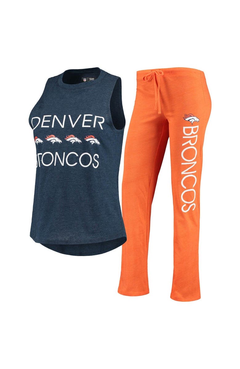 CONCEPTS SPORT Women's Concepts Sport Orange/Navy Denver Broncos Muscle Tank Top & Pants Sleep Set, Main, color, 