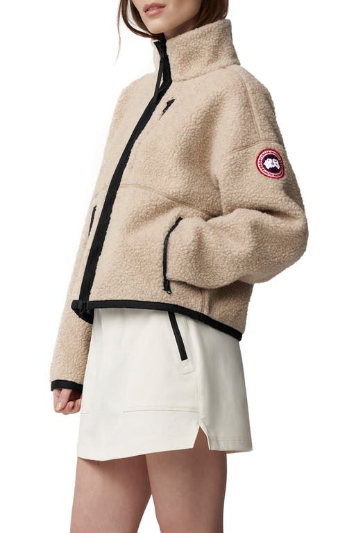 Canada Goose Womens Light Tan-tan Clair Simcoe Fleece Wool-blend Jacket Xs In Brown