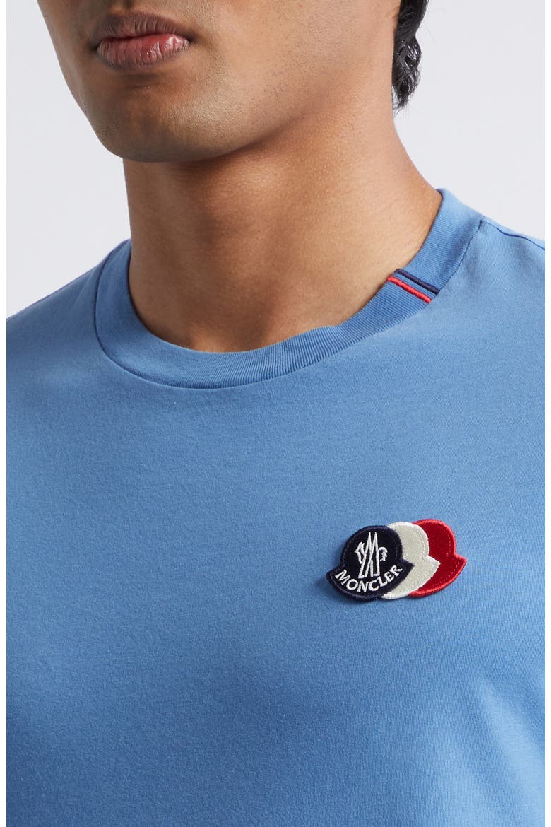 Tricolor Logo Patch Pima Cotton T-Shirt, Alternate, color, QUIET HARBOR