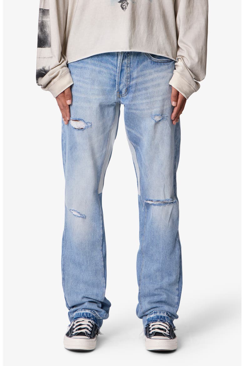 B484 Distressed Flare Jeans, Main, color, LIGHT BLUE