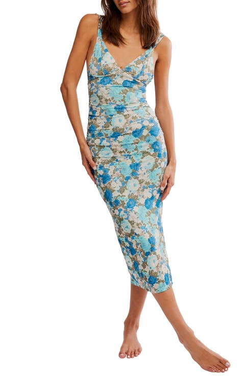 Print Mesh Body-Con Dress
