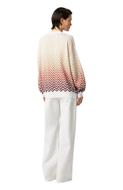 Missoni Oversized Dégradé Chevron Sweater With V-neck In Multicoloured 2