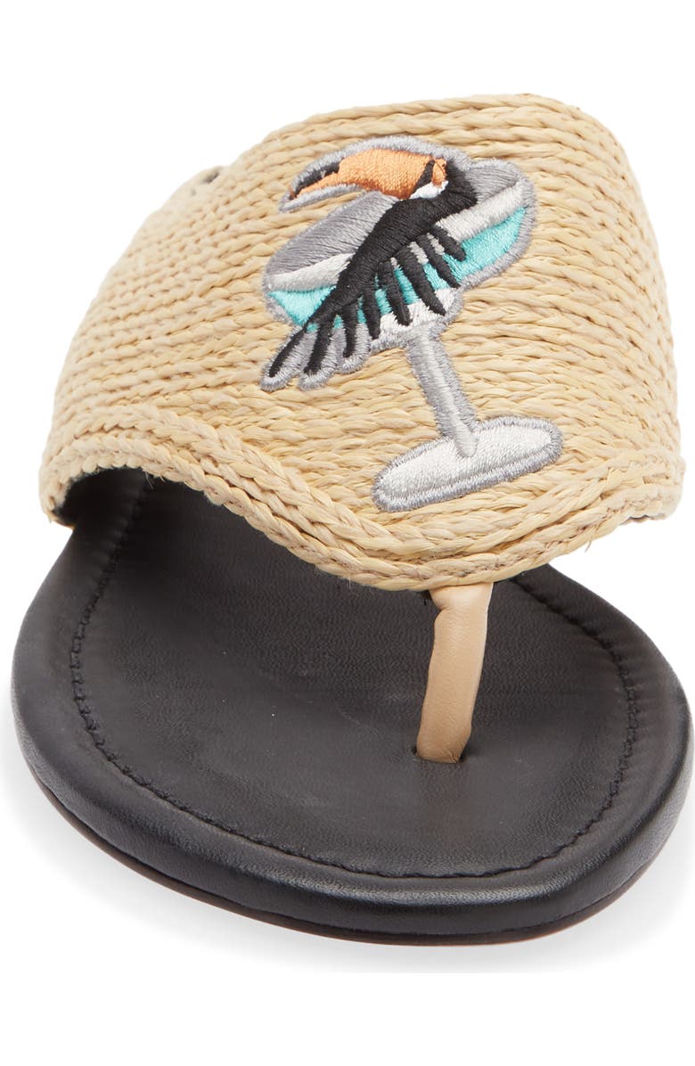 FARM Rio Icons Raffia Flip Flop, Alternate, color, Tucan Black