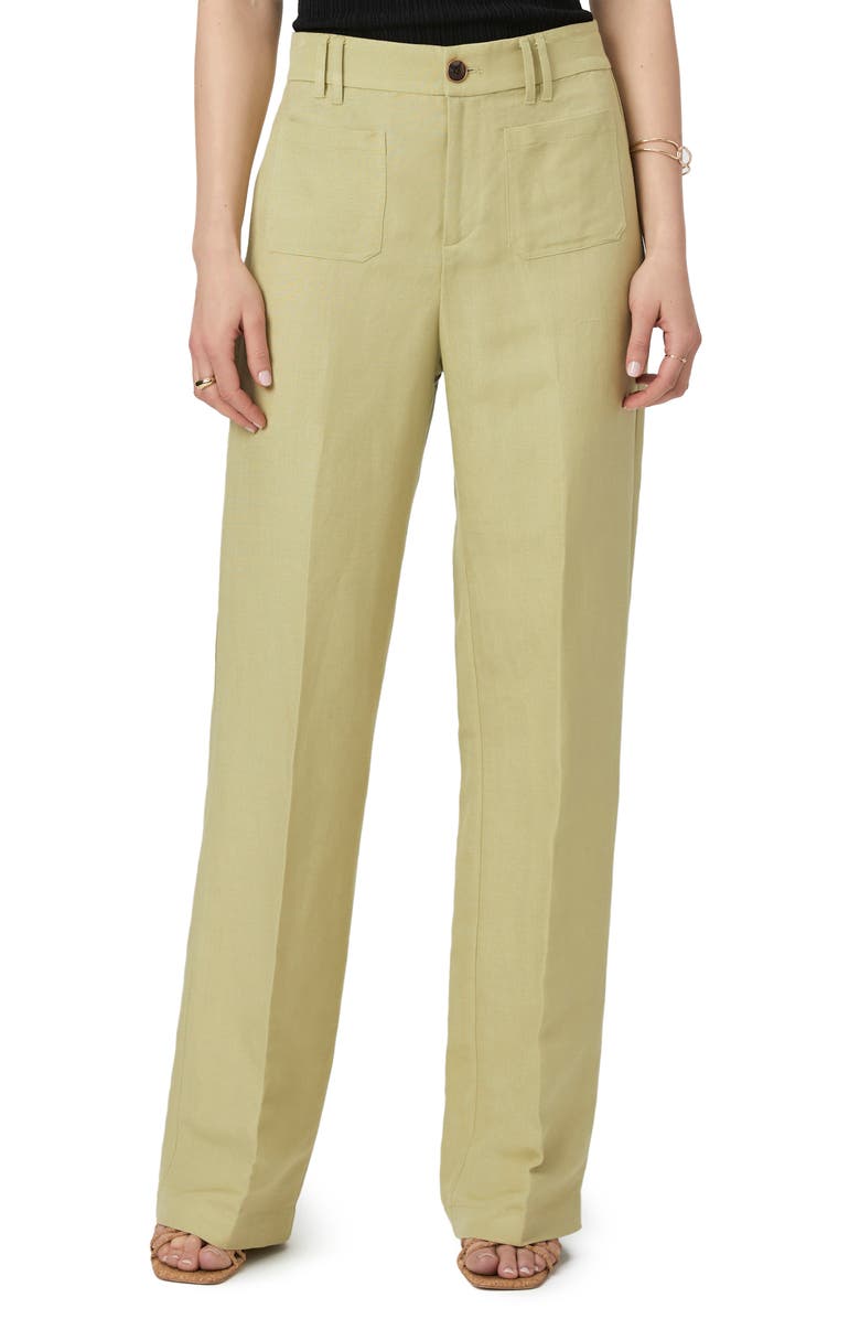 PAIGE Montauk Linen Blend Pants, Main, color, Pale Olive